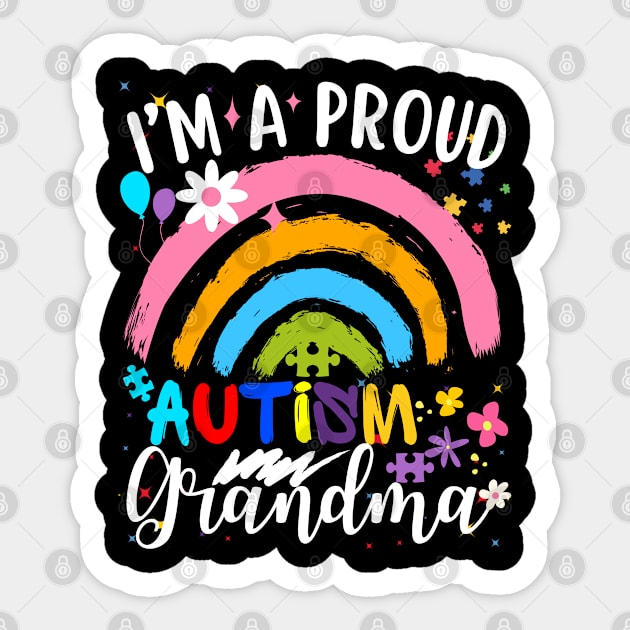 I'm a proud autism grandma rainbow autism awarness Sticker by Radoxompany